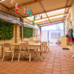 Outsider undercover area with tables and chairs at Westminster Early Learning Centre