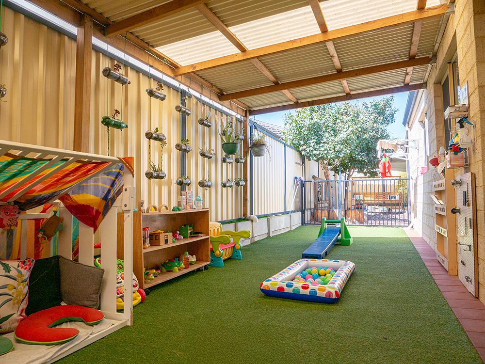 Undercover play area with ball pit and other toys at Westminster Early Learning Centre