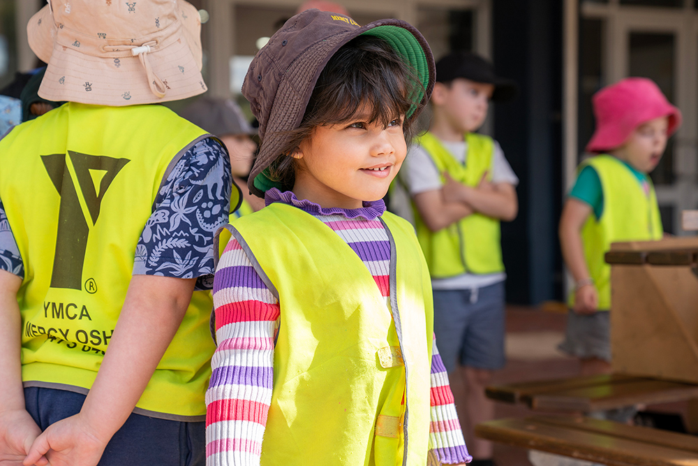 Children gathering for the go-kart activity during Mercy OSHC School Holiday Program