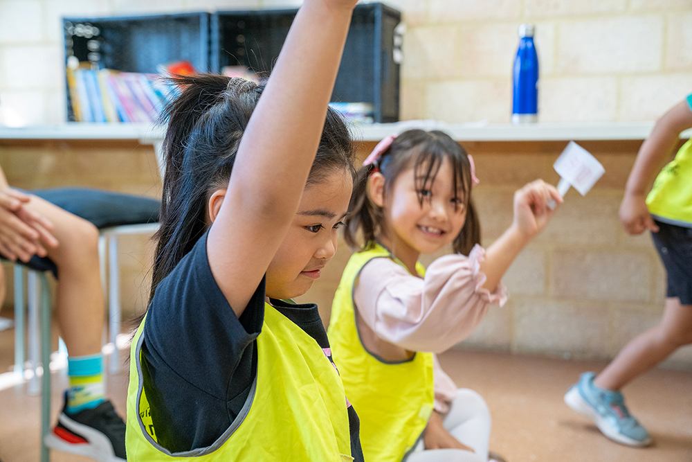 Children playing a game at Riverton OSHC School Holiday Program