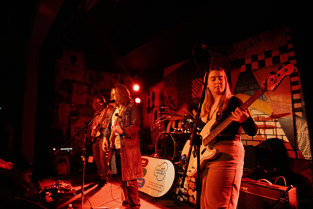 Close up of band performing at the Y HQ in Leederville