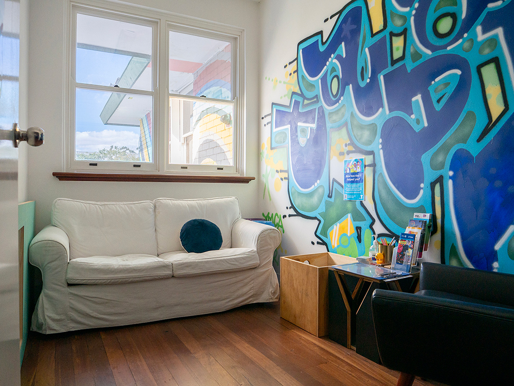 Private room with couch for counselling and case management services inside the Y HQ in Leederville