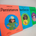 Three children's books on character values Persistence Resilience and Courage displayed at OSHC