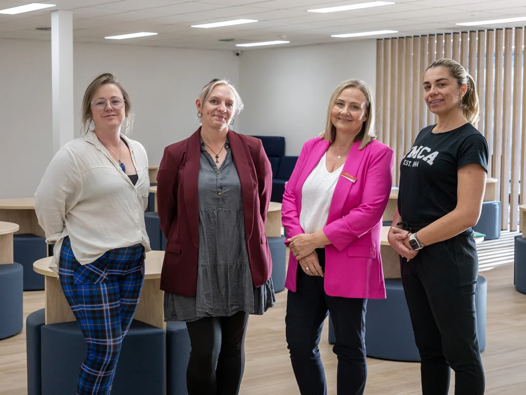 Group picture of Y School team (Liz Parker Y School Executive Principal, Sarah King 7-9 Principal and Amy Jaggard Y School Associate Principal) and Y WA Executive (Allison Ross)